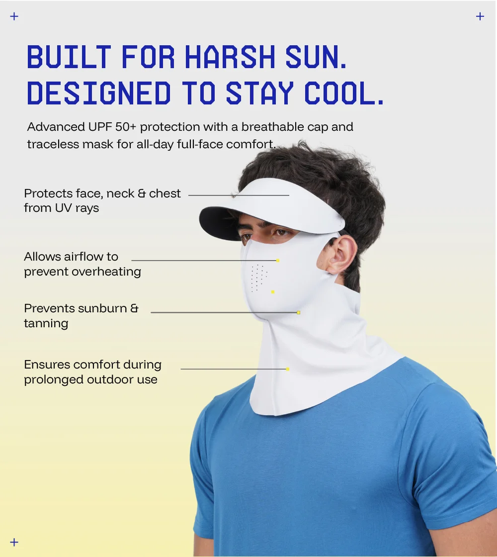 Sunscreen Mask with Neck Cover & Ditachable Visor - Image 3