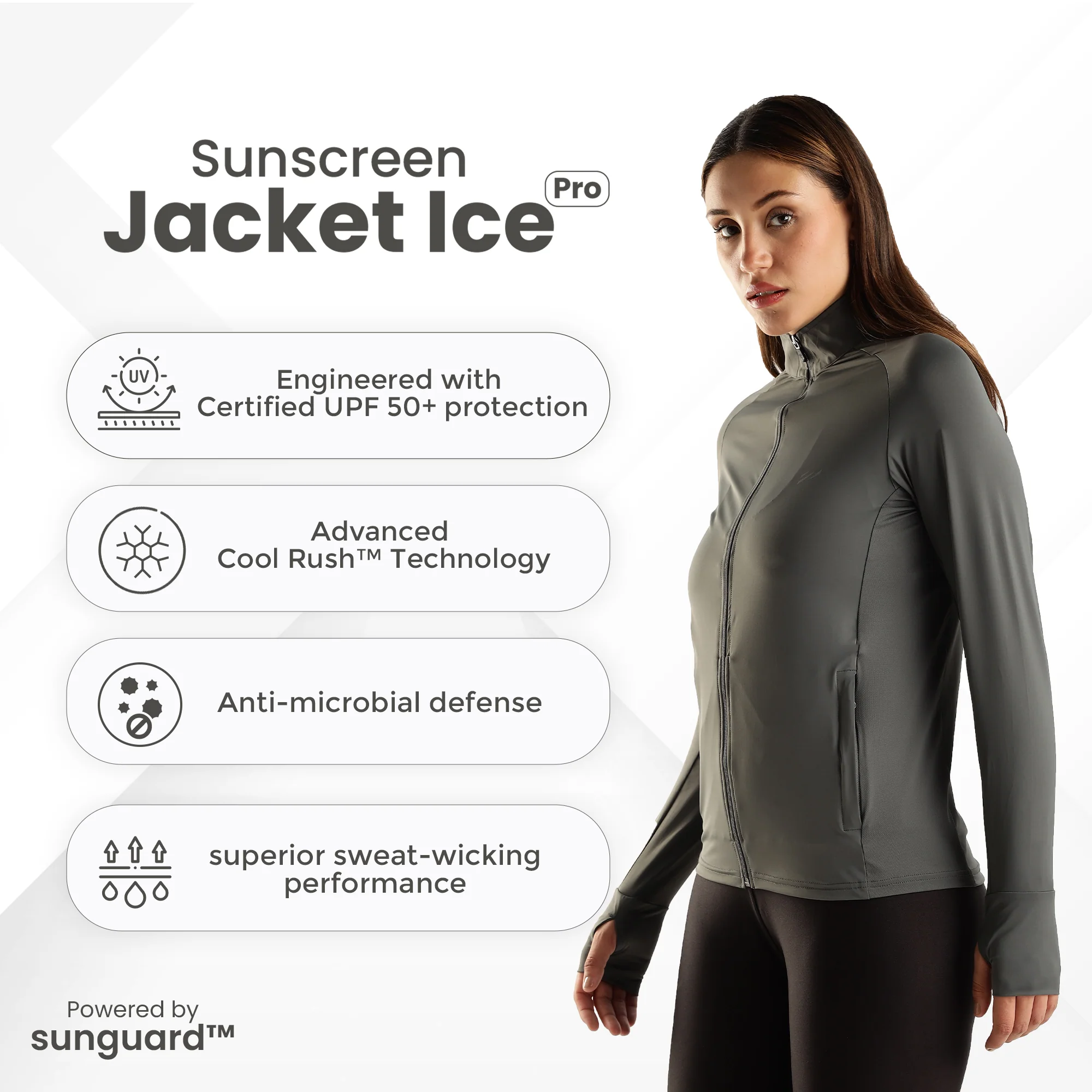 Womens Sunscreen Jacket Ice - Image 10