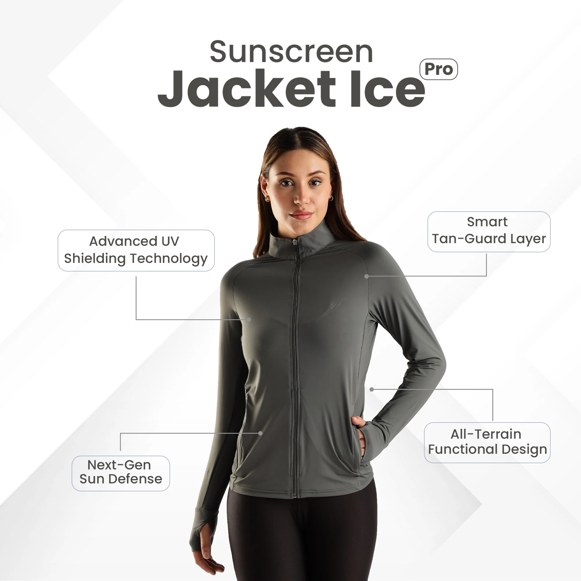 Womens Sunscreen Jacket Ice - Image 9